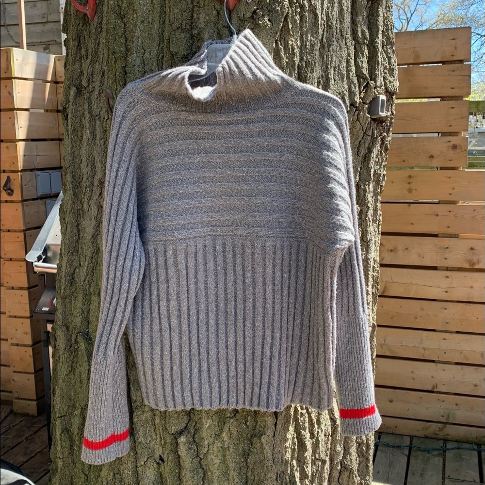 Grey knit turtleneck
